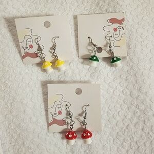 Handmade Cottagecore Hippie Mushroom Dangle Earrings